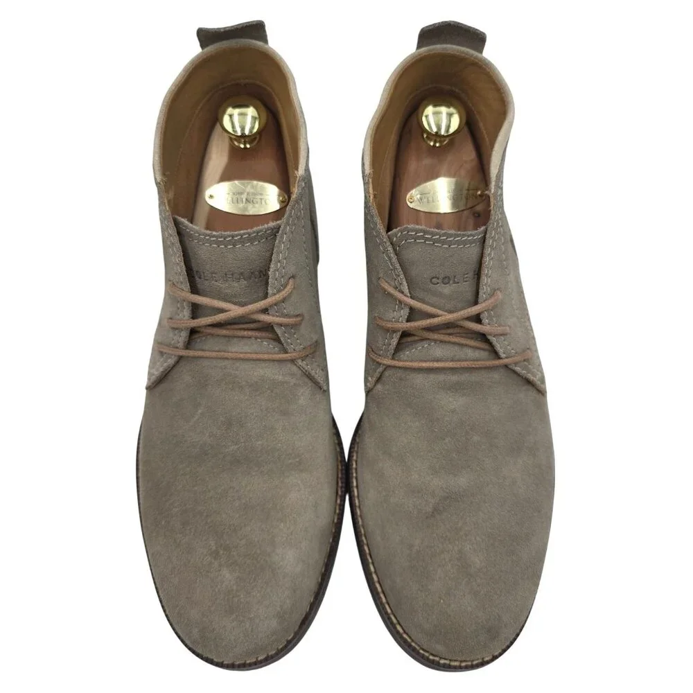 Cole Haan Ogden Stitch Suede Chukka Boots Taupe Tan Dress Casual Shoes Mens 9M